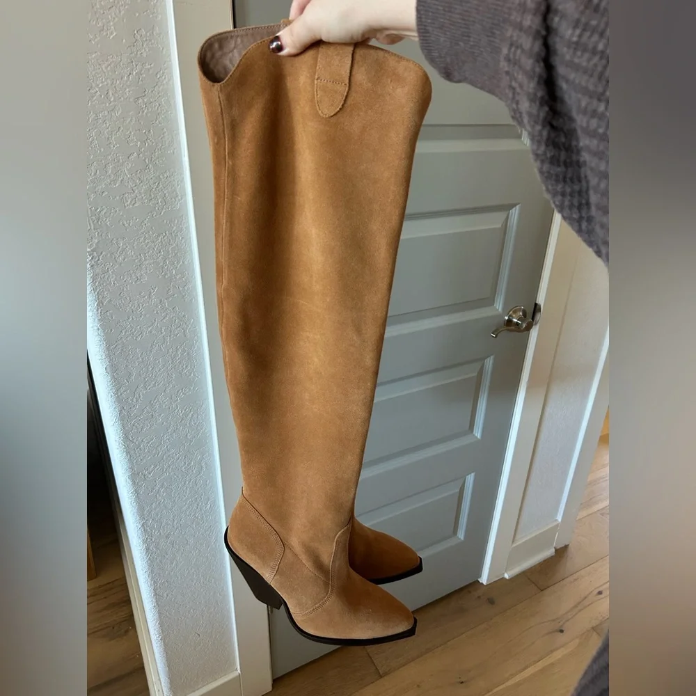 New Free People Triple Crown Over-The-Knee Slouch Boots